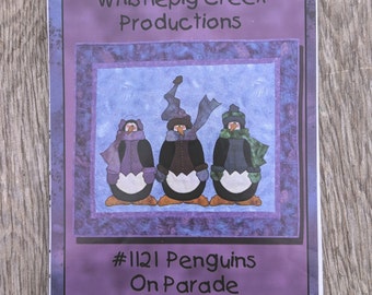 Winter Quilt Pattern, Penguin Quilt Pattern, Penguins on Parade by Whistlepig Creek, Applique Quilt Pattern - QP2960