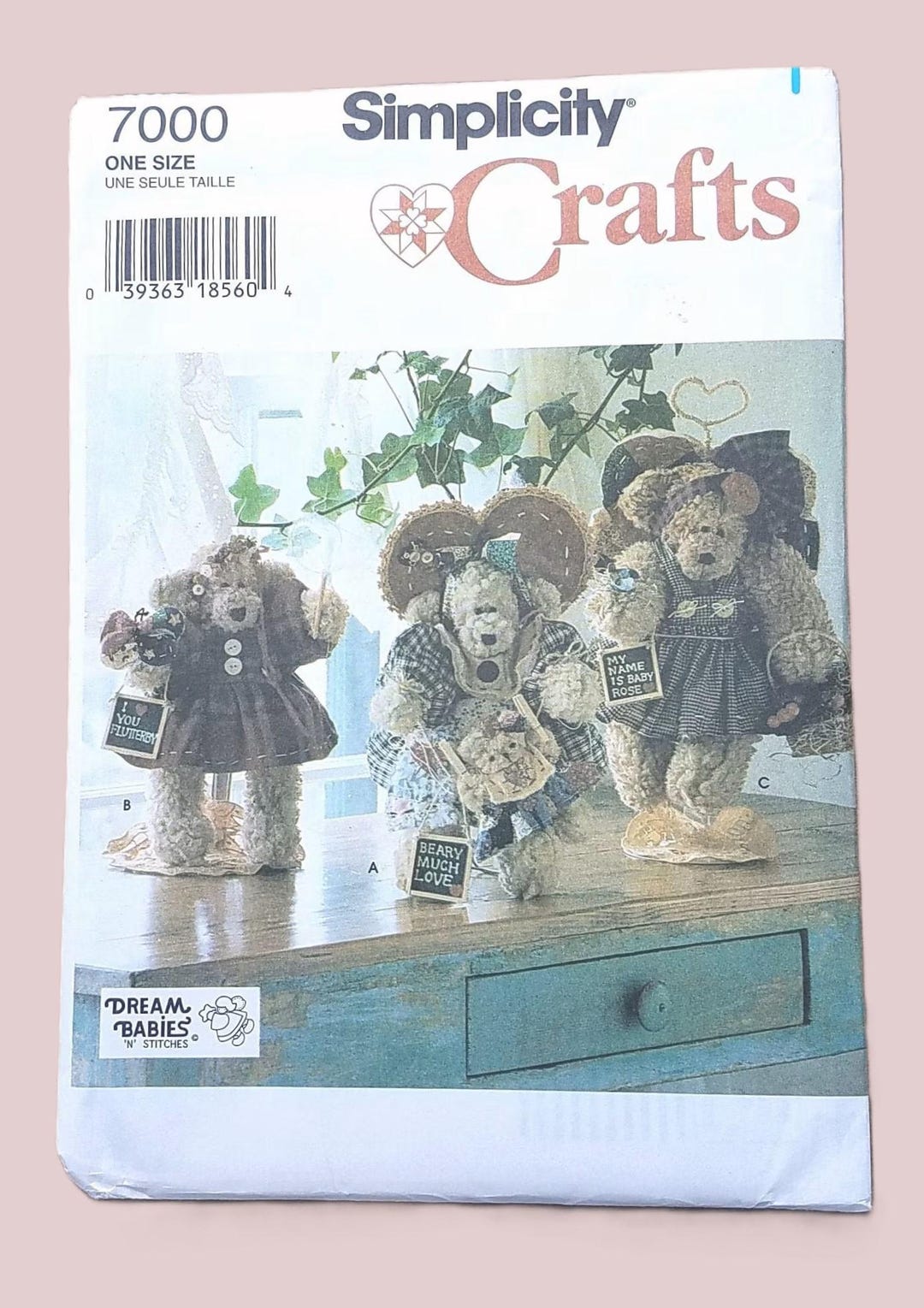 Vintage Bear Doll and Clothes Pattern, 12 Inch Stuffed Bear, Simplicity ...