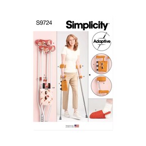 Crutches Pads, Bags, Toe Cover Pattern, Crutch Cover, Handgrip Cover, Simplicity Adaptive 9724, UNCUT OOP Pattern - UP6563