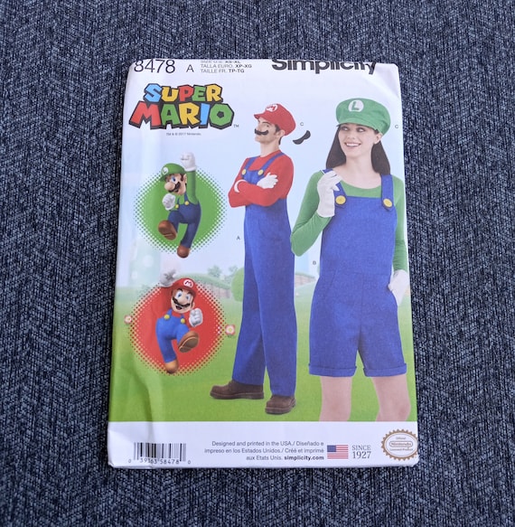 Super Mario Costume Pattern Mario and Luigi Simplicity 8478 - Etsy