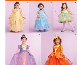 Girls Princess Costume Dress Pattern, Simplicity 1303, Pre School DressUp, Size 3-6, NEW Pattern - NP1558