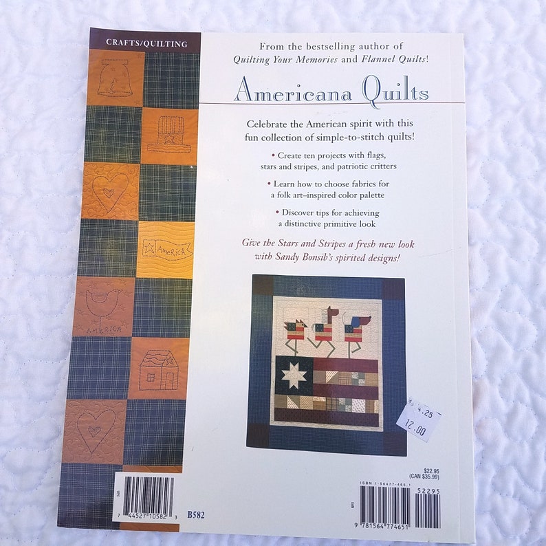 QB0657 Excellent Condition Quilt Book Americana Quilts Quilt Book by Sandy Bonsib Pre-Owned