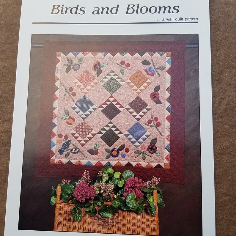 Birds and Blooms Quilt Pattern Folk Art Applique Etsy