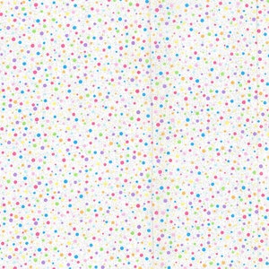 Easter Polka Dot Fabric, Pastel Dots with Glitter, Random Rainbow Dots on WHITE, NEW Fabric off the Bolt BTHY 1/2 Yard NF3257 image 4