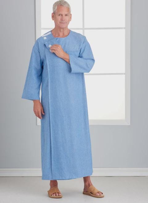 Recovery Gown and Bed Robe Pattern, Medical Care Gown, Home Care ...