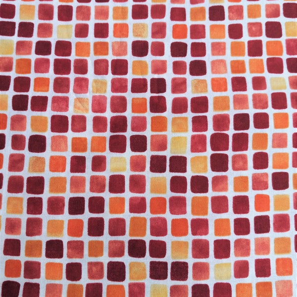 Fall Color Blocks Fabric, Checks in Autumn Colors, Azuh by Paschkis for In The Beginning Fabrics, OOP Fabric - 21 Inches - CF5063