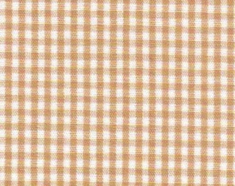 Gold Gingham Fabric, Bronze and White 1/16 Inch Mini Checks, Fabric Finders, 60 Inch Wide, New OOP Fabric BTHY - Per HALF Yard - NF3839