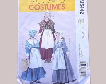 Pilgrim Childrens Costume Pattern, Childrens 6-8, McCalls 5442, Good Condition, Partially Cut Very RARE Pattern - CP0564