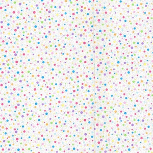 Easter Polka Dot Fabric, Pastel Dots with Glitter, Random Rainbow Dots on WHITE, NEW Fabric off the Bolt BTHY 1/2 Yard NF3257 image 5