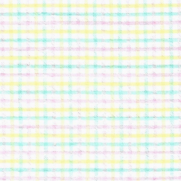 Pastel Seersucker Plaid Fabric, Yellow Pink Seafoam White Checks, Fabric Finders, 60 Inch Wide, NEW Fabric BTHY - 1/2 Yard - NF4757