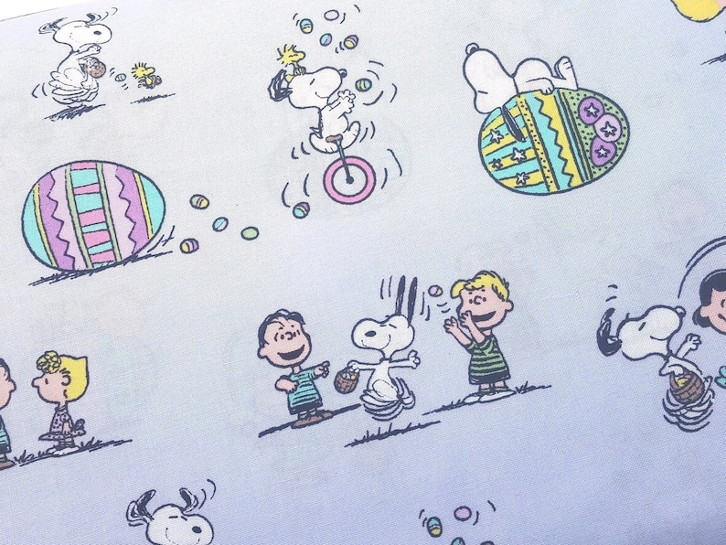 OOP Rare Holiday Fabric BTHY HF2309 12 Yard Peanuts Licensed Fabric Charlie Brown and Friends Easter Egg Hunt Peanuts Easter Toss