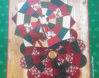 Vintage Patchwork Tree Skirt Pattern, Quilted Skirt, Home for Christmas by Dreamspinners - RARE Pattern - QP5649B
