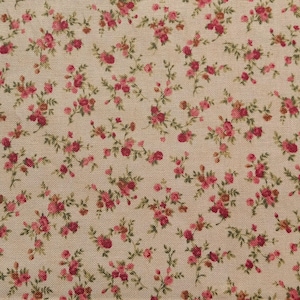 Floral Fabric, Small Print Floral on BEIGE, Calico Print, Roses Parfait, Robert Kaufman, NEW Fabric BTHY - 1/2 Yard - NF4493