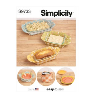 Fabric Bowl Cozy Pattern, Kitchen Dish Cozies, Quilted Kitchen Accessories, Gifts, Simplicity 9733, RARE NEW Pattern - NP6057