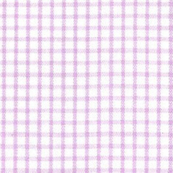 Lilac Windowpane Small Check Fabric, Light Purple White Gingham, Fabric Finders, 60 Inch Wide, NEW OOP Fabric BTHY - 1/2 Yard - NF4187