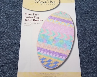 Easter Egg Tablerunner Pattern, Patchwork Egg Shaped Table Runner, Pieced Tree, Holiday Table Runners, NEW OOP Quilt Pattern - QP2359