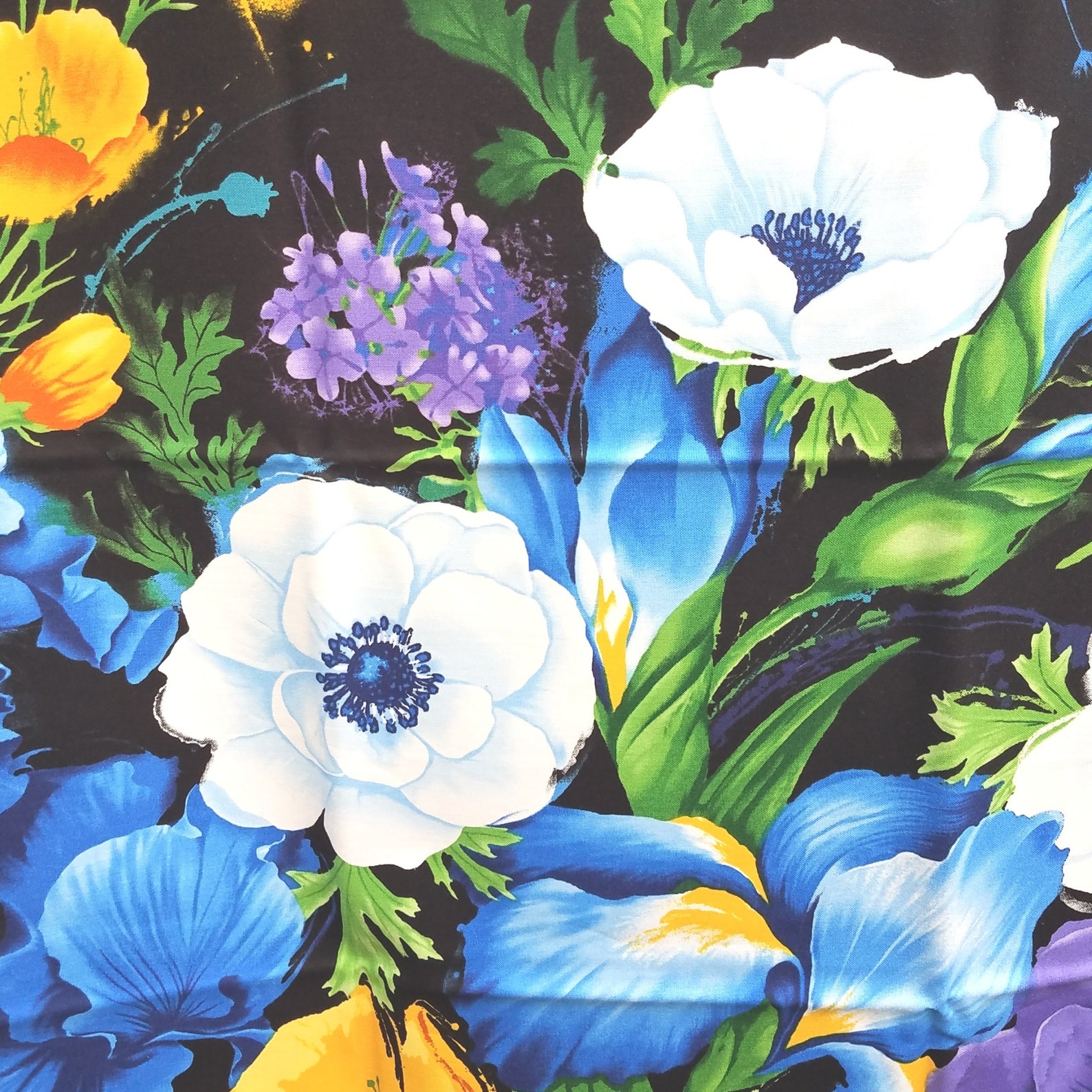 Floral Fabric Panel Chong Hwang Design Bold Floral Border Etsy Israel