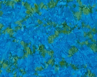 Blue Green Batik Pacific Coast Quilt Fabric, Hand Dyed Expression Batik, Quilting, Riley Blake, New OOP Fabric BTHY - Per HALF Yard - NF5637