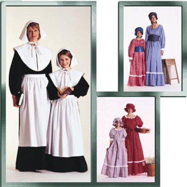 Misses Colonial Costume Pattern, Pilgrim Pioneer Modest Dress, Quaker, McCalls 2337, Sizes 16 18, OOP UNCUT Vintage Pattern - CP5041