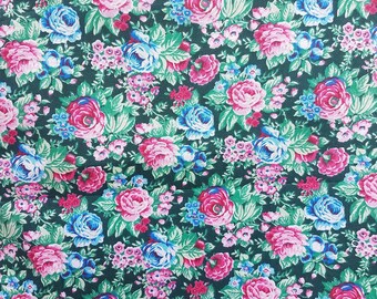 light green with leaves and small blue flowers Fabric Vintage by Peter Pan Fabrics