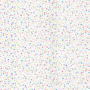 Easter Polka Dot Fabric, Pastel Dots with Glitter, Random Rainbow Dots on WHITE, NEW Fabric off the Bolt BTHY 1/2 Yard NF3257 image 8