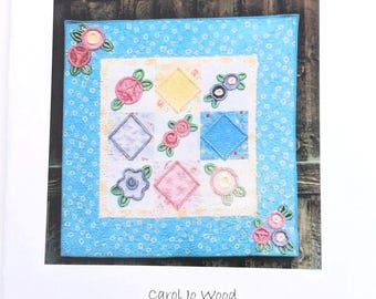 Spring Floral Quilt Pattern, Hello Spring Wallhanging, Chenille Technique, Nursery Wall Hanging RARE Quilt Pattern - QP1323