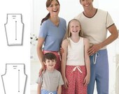 Family Pajama Pants Pattern, Sleepwear, Loungewear, One Piece Pattern, Easy Sew Simplicity 9132, Sizes XS to XL, Rare NEW Pattern - UP2278