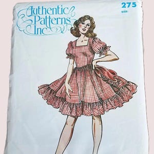 Vintage Square Dance Pattern, Authentic No 275, Sizes 5 7 9. RARE OOP UNCUT Vintage Pattern - UP6216