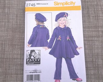 Simplicity 2745 A 3,4,5,6,7,8 Patty Reed Designs Sewing Pattern Girl's ...