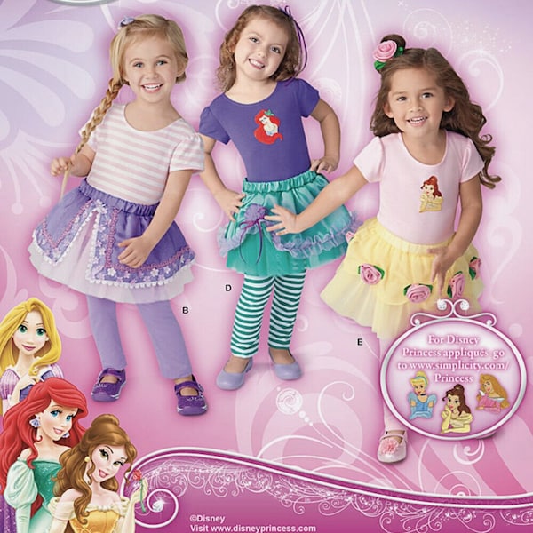 Girls Disney Princess TuTu Costume Pattern, Simplicity 1432, Toddler Girls Sizes 1/2 to 4, UNCUT OOP Pattern - CP1885