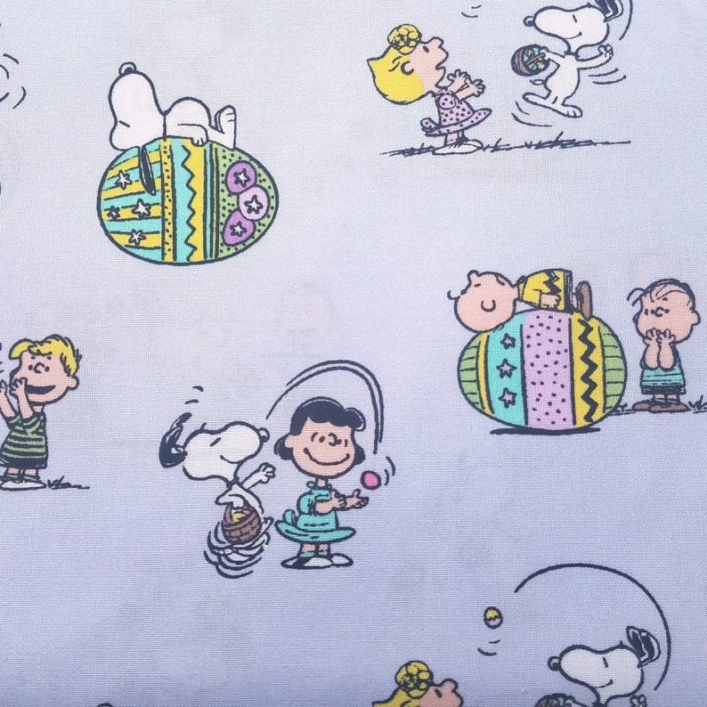 OOP Rare Holiday Fabric BTHY HF2309 12 Yard Peanuts Licensed Fabric Charlie Brown and Friends Easter Egg Hunt Peanuts Easter Toss