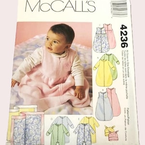 Baby Sleep Sack Pattern, Bunting Jumpsuits Hat Blanket, Stretch Fabrics, McCalls 4236, Sizes S-Xl, RARE UNCUT OOP Pattern - UP5508
