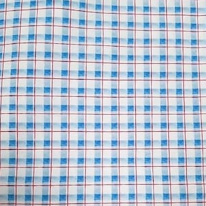 Blue White Red Plaid Fabric, Sweet Cheerful Checkered, Evamarie Ryan for Henry Glass, New OOP Fabric BTHY - Per HALF Yard - NF6278