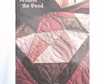 Quilt Book, Rare Book, Around the Bend, by The Buggy Barn, Primitive Style Quilts, Excellent Cond, OOP RARE Quilt Book - QB1286