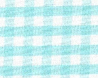 Gingham Fabric, Aqua and White Checkered, Seafoam, Fabric Finders, 60 Inch Wide Cotton, New OOP Fabric BTHY - Per HALF Yard - NF5549