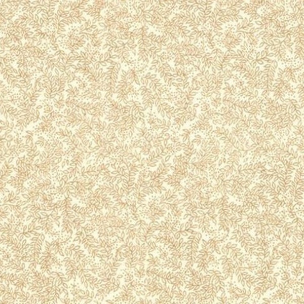 Vine Floral on Cream Fabric, Small Vines Floral Print, Beige on Cream, Elegant Design, NEW Fabric BTHY - 1/2 Yard - NF5159