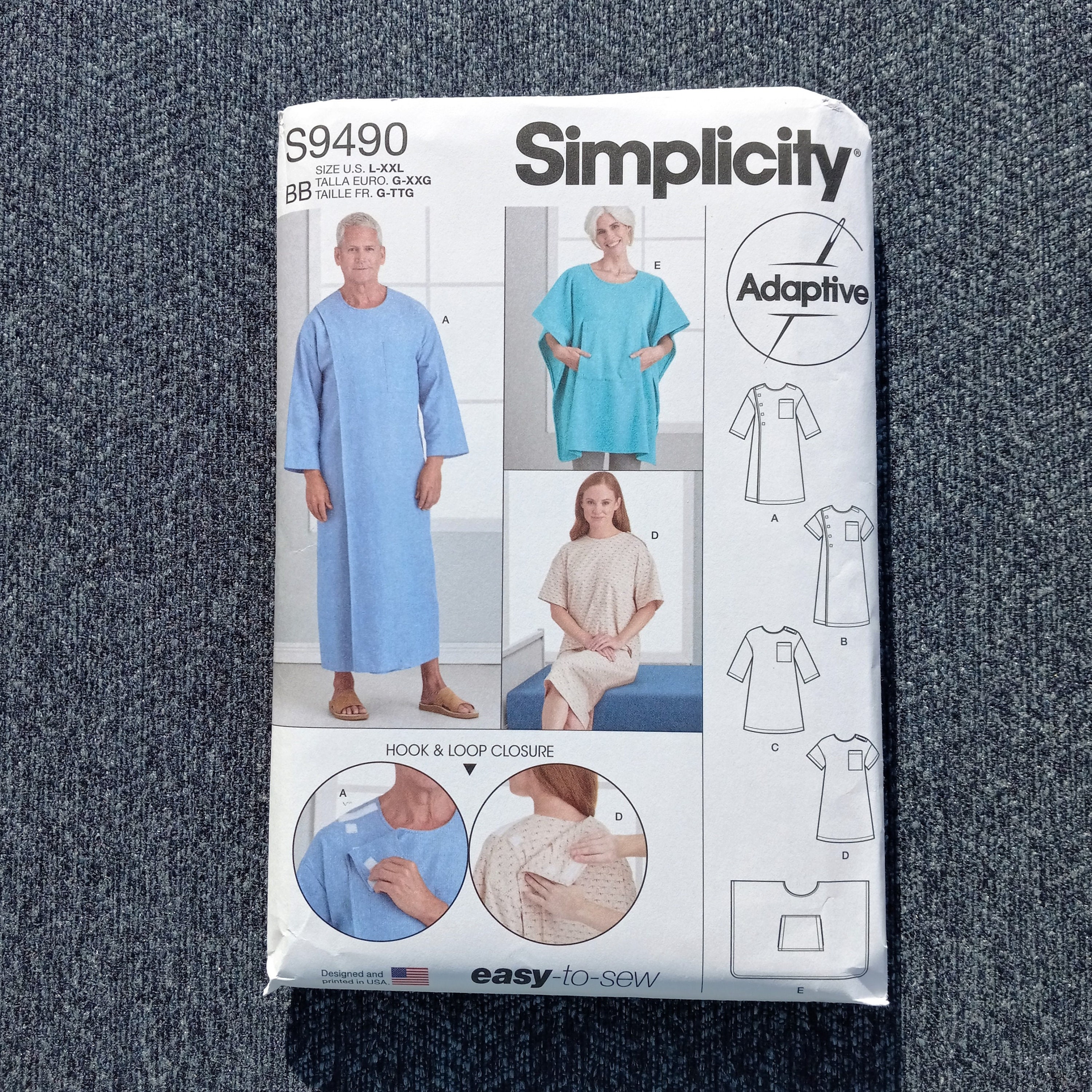 Simplicity R11311 ADAPTIVE Hospital Recovery Gowns, Bed Robe UNISEX XS-M  S9490 | eBay
