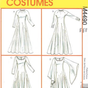 Medieval Dress, Chemise Under Dress Costume Pattern, Flowing Sleeves, Underdress, McCalls 4490, Very RARE UNCUT OOP Pattern - UP6292