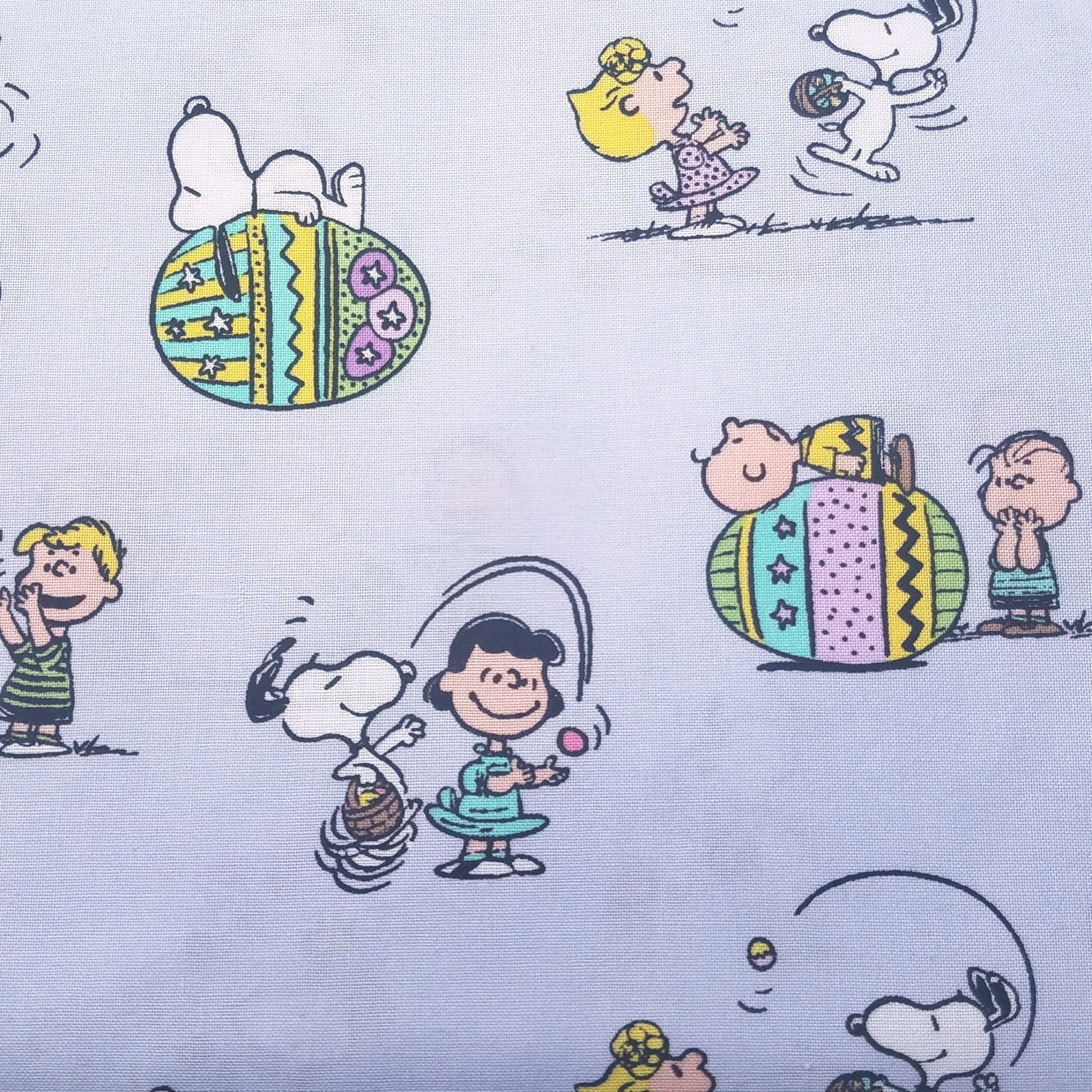 Peanuts Licensed Fabric Peanuts Easter Toss Charlie Brown Etsy