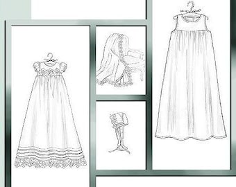 Heirloom Christening Gown, Slip, Bonnet, Blanket Pattern, McCalls 4865, Sizes Nb-Lge, RARE UNCUT OOP Pattern - UP5660