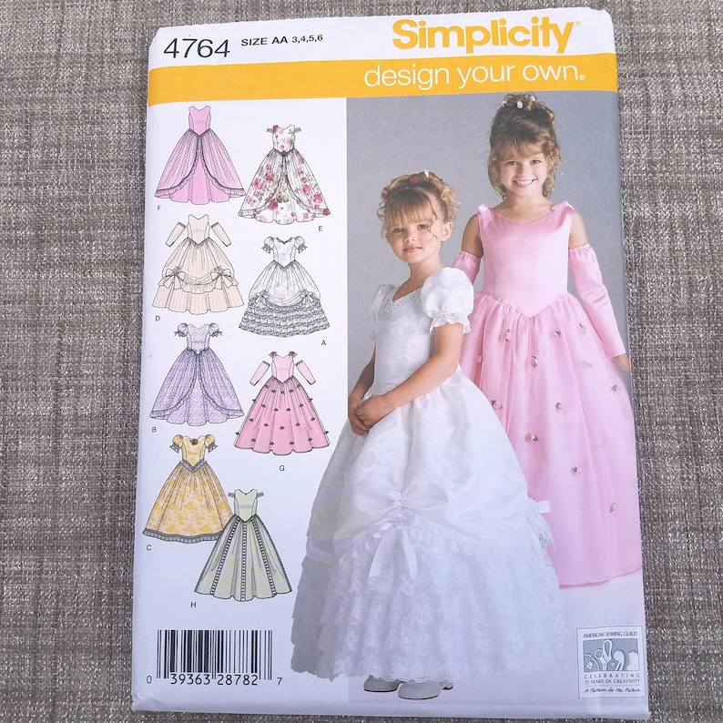 Girls Special Occasion Dress Pattern, Design Your Own, American Sewing Guild, Simplicity 4764 Sizes 3-6, RARE OOP UNCUT Pattern - UP4937 imagem 4