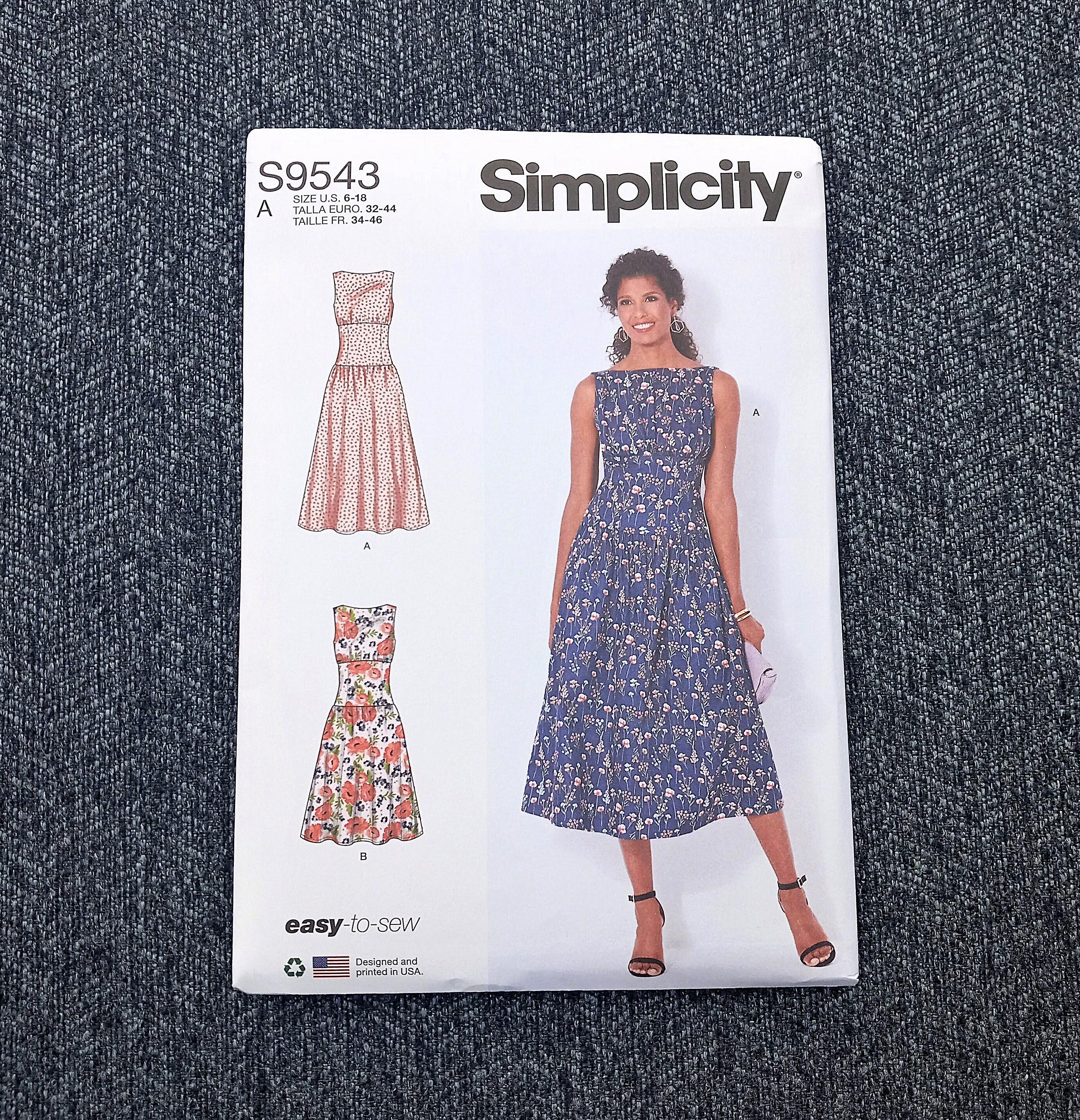 Fitted Dress Pattern, Midriff Panel, Bateau Neckline, Easy to Sew ...