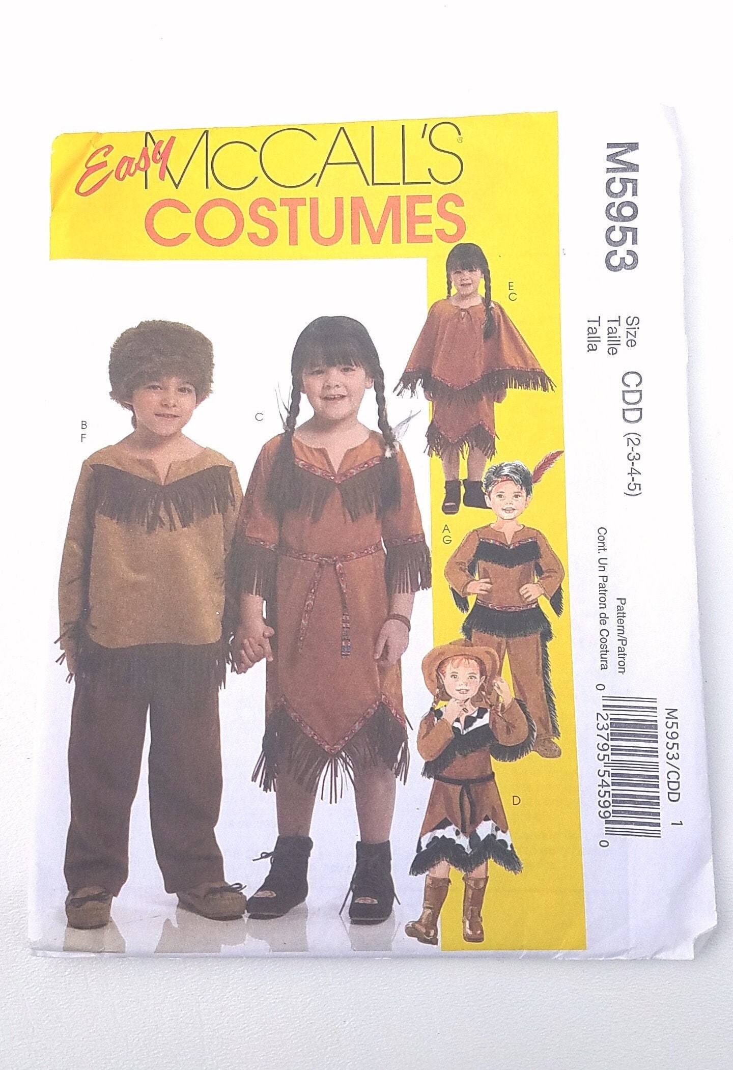 McCall's 8868 Sewing Pattern Childrens 2 Hour Costumes Cowboy &  Indians Size 7-8 : Arts, Crafts & Sewing