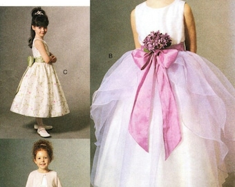 Girls Formal Dress and Bolero Pattern, Easter or Flower Girl, Vogue 7819, Sizes 5 6 6X, UNCUT OOP Pattern - UP5203