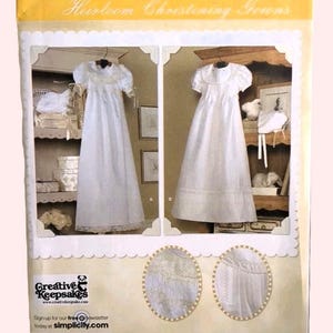 Heirloom Smocked Baby Christening Gown Pattern, Simplicity 3710, Xs to L, Very RARE, UNCUT OOP Pattern - UP6081