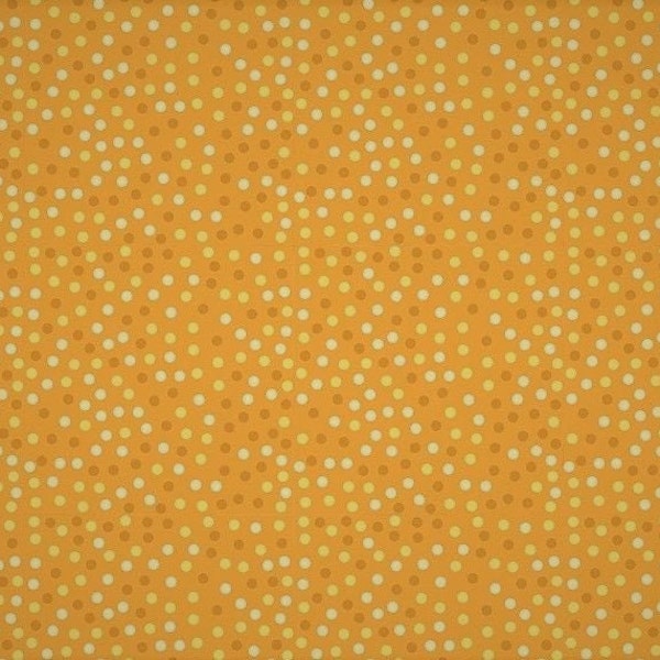 Scattered Dots on Mustard Dijon Honeycomb Fabric, Sunshine Yellow Gold White, NEW Fabric BTHY - 1/2 Yard - NF4227