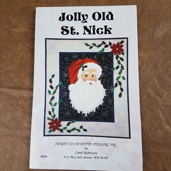 Jolly Old Santa Wallhanging Art Quilt Pattern and Beautiful Hand Drawn Face