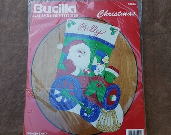 Bucilla Stocking Finished Personalized Santa's Workshop #83010