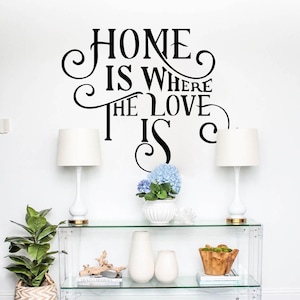 Home Is Where The Love Is Sticker Mural, Phrase Famille, Lettrage Vinyle Maison