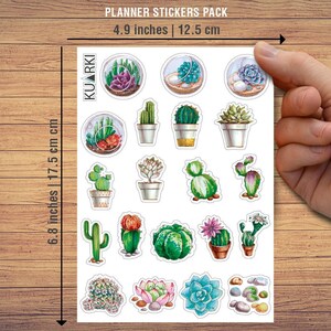 Cactus, Acuarela, Cactus Print, Cactus Art, Favor, Print, Plant, Stickers, Sticker Pack, Wall Stickers, Party Stickers, Sticker, Gifts